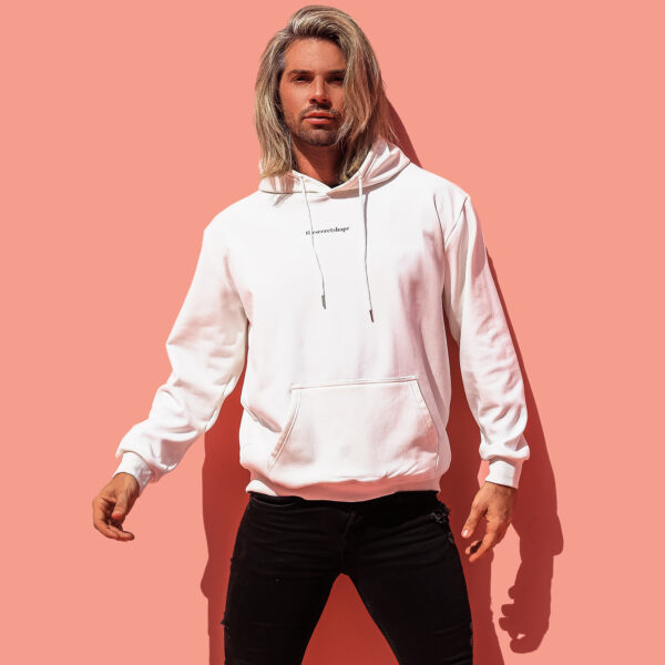 Brave unisex oversized hoodie in White