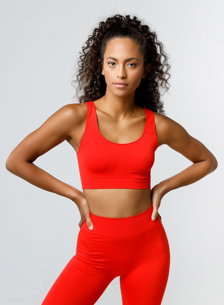 Naked Seamless crop top in Coral