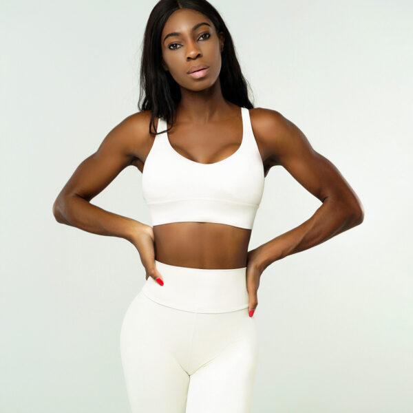 Ocean Breeze Seamless crop top in Creamy white
