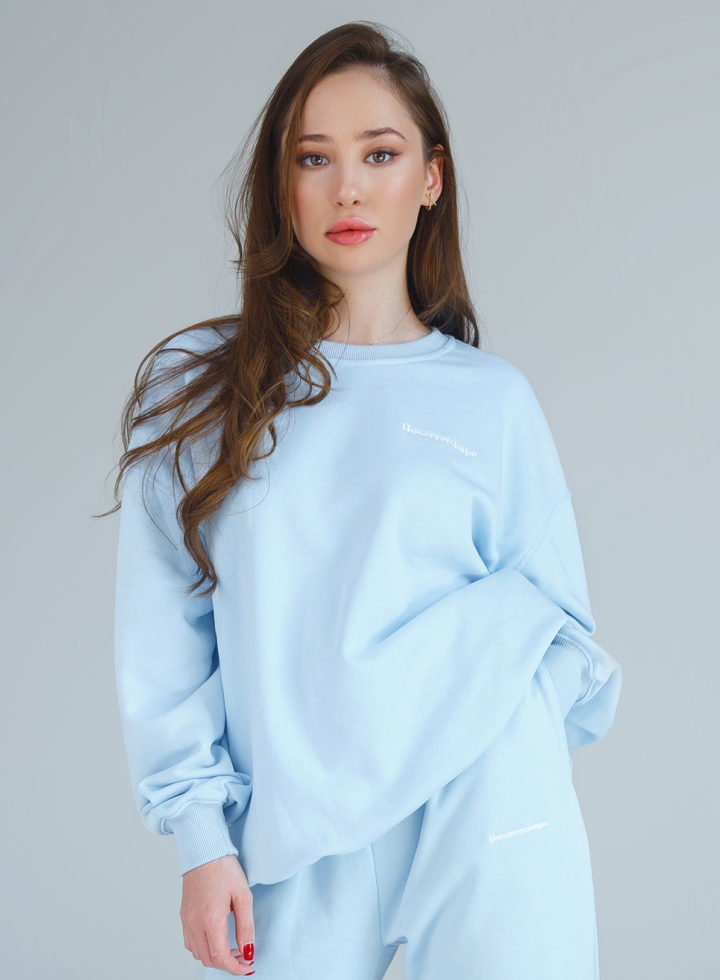 Cotton candy oversized sweatshirt in Blue